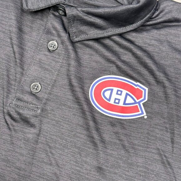 NWOT Fanatics Montreal Canadiens Golf Shirt NHL Stretch Polo Grey XXL - Picture 2 of 5
